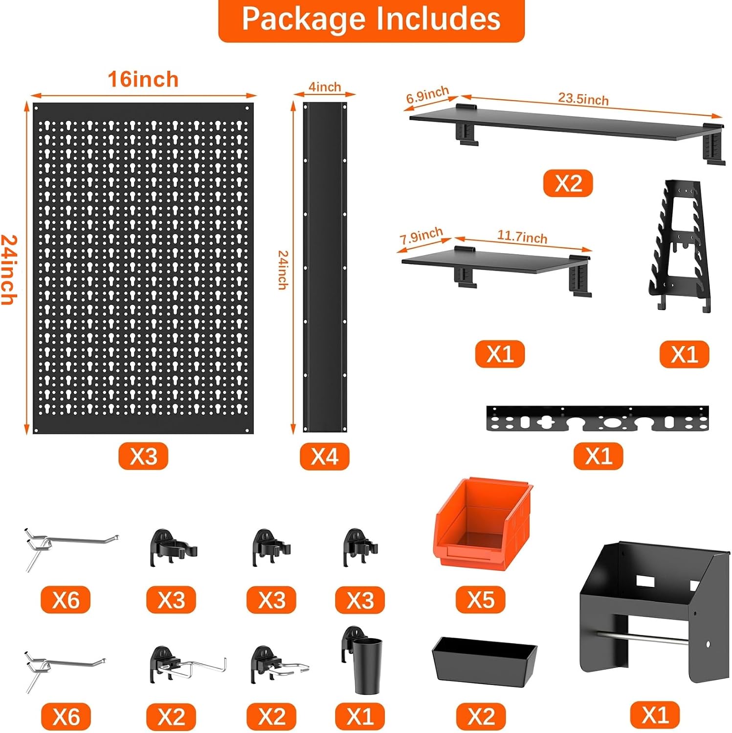 Metal Pegboard Wall Organizer  - Workshop Tools.Hanging Board review and price