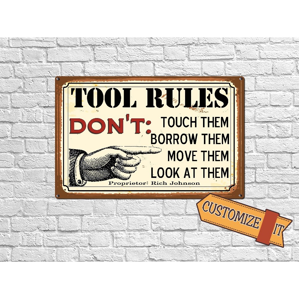 1pc Customizable Tool Rules Me - Workshop Tools Name review and price